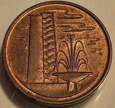 ¡Moneda de 1 centavo Singapur 1967! ¡Increíble estado sin circular! Bonito brillo! Foto 1 de 2
