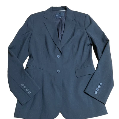 Blazer Banana Republic para mujer talla 8 negro liso, 2 botones Foto 1 de 4