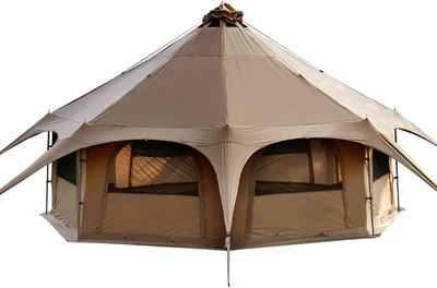 Tienda campana de lona TOMOUNT 16,4 pies*alto 9,2 pies con gato de estufa para familia glamping Foto 1 de 4