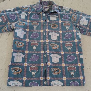 Reyn Spooner Arizona Diamondbacks Baseball Hawaiian Shirt Size Medium  - Picture 1 of 12
