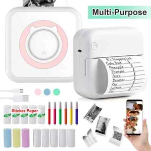 Mini Pocket Thermal Printer Wireless Bluetooth Inkless Photo Printing with Paper - Picture 1 of 4