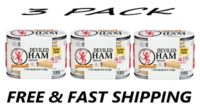 JOETLC (12 Cans) Underwood Deviled Ham Spread, 4.25 oz, 4 Count Cans.
