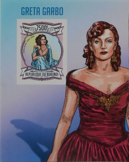 Greta Garbo Actriz Cine Actores Burundi s/s MNH Sc.1328 #BUR13110b IMPERF Foto 1 de 1