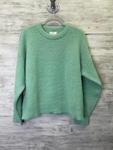 On 34th Sweater Womens L Green Crew Neck Long Sleeve Pullover Cable Knit Crochet - Picture 1 of 11