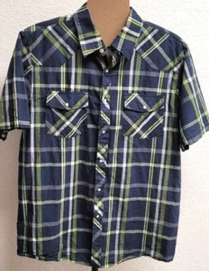 Men's Renegade Outerwear&Sportswear Shirt (L) Blue Plaid. Pearl Snaps. Pockets. - Picture 1 of 5