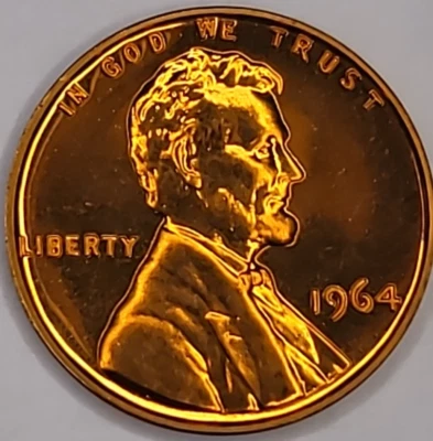 1964 PROOF GEM DEEP RED LINCOLN MEMORIAL CENT - Image 1 of 4