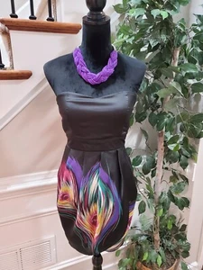 Twenty One Womens Black Off The Shoulder Sleeveless Back Zip Short Dress Medium - Picture 1 of 12