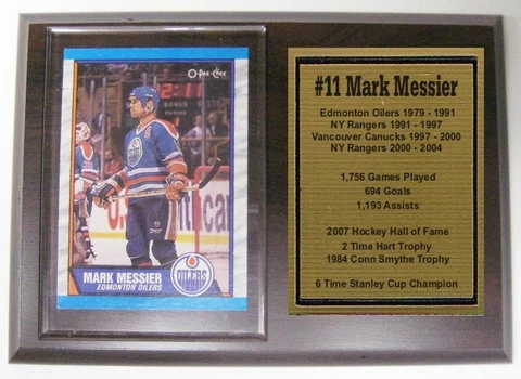 Edmonton Oilers Mark Messier Hockey Card Plaque Cover