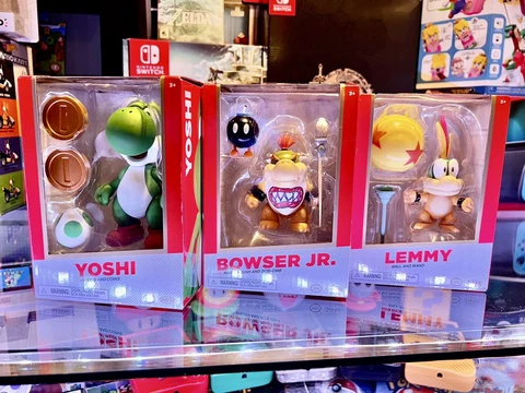 Super Mario Jakks Pacific Gold Lot Lemmy, Yoshi, Bowser Jr.  4" Figures New Cover