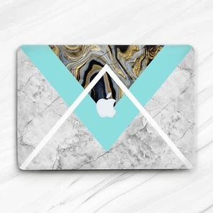 Estuche rígido verde verde triángulo vena de mármol como nuevo para Macbook Air 13 Pro 16 13 14 15 - Imagen 1 de 4