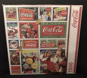 SANTA COCA COLA CHRISTMAS 1500 Piece Jigsaw Puzzle by Springbok Coke Bottle NEW - Picture 1 of 4