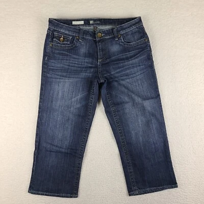Kut From The Kloth Jeans Womens 6 Blue Natalie Crop Flap Pocket Dark Wash Denim - Image 1 of 4