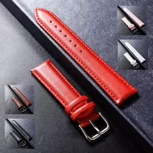Men Genuine Leather Watch Strap Watch Belt Watch Band Accessories 12-24mm - Picture 1 of 27