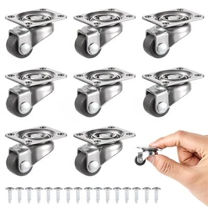 8 Stück Kleine Möbelrollen Lenkrollen 360 Grad Mini Räder Lenkrollen Klein Drehb - Bild 1 von 8