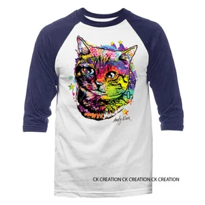 Colorido Gato Animal Mascota Broma Divertida Humor Humor Mangas 3/4 Raglan - Imagen 1 de 10