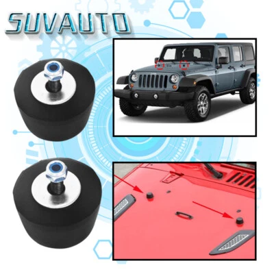 Parachoques de goma negro 2 piezas capó parachoques tope para Jeep Wrangler JK 1987-2016 Foto 1 de 3