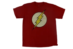The Flash Youth Boys Lightning Bolt Glow In The Dark Ink Logo Shirt New M, XL - Picture 1 of 5