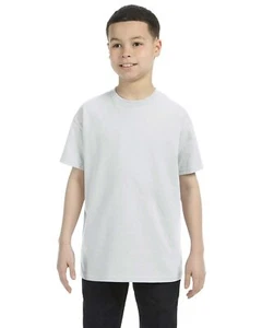 Gildan G500B Youth Solid Heavy Cotton Short Sleeve Plain Blank Casual T-Shirt - Picture 1 of 51