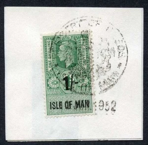 Isle of Man KGVI 1/- Key Plate Type Revenues CDS on Piece - Picture 1 of 1