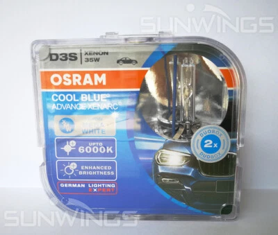 2X Osram XENARC ADVANCE D3S 66340CBA-HCB Cool Blue 6000K HID XENON LIGHT BULB - Image 1 of 4