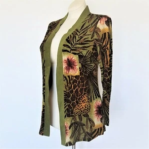 Carolyn Strauss Blouse Top Jacket Tunic NEW w/ Tags Floral Pattern Womens Sz XS - Picture 1 of 9