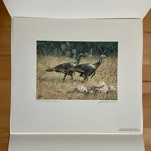 1991 Texas Turkey Stamp Print Conservation Edition Signed By John Dearman - Picture 1 of 3
