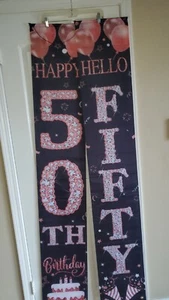 Pre Owned 50th Birthday Banners Door - Picture 1 of 1