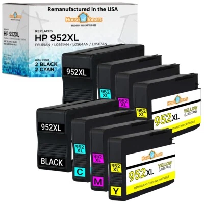 952 952XL Ink Cartridges for HP OfficeJet Pro 8702 8710 8210 8715 8720 7740- 8PK - Image 1 of 2