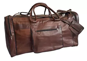 Echte Leder Tasche Ziegenleder 53x29 Gym Reisetasche Sporttasche Weekender Braun - Bild 1 von 6