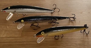 Vintage Lot of 3 Rapala Countdown and Original Floating Fishing Lures 3.5 - 4” - Picture 1 of 10