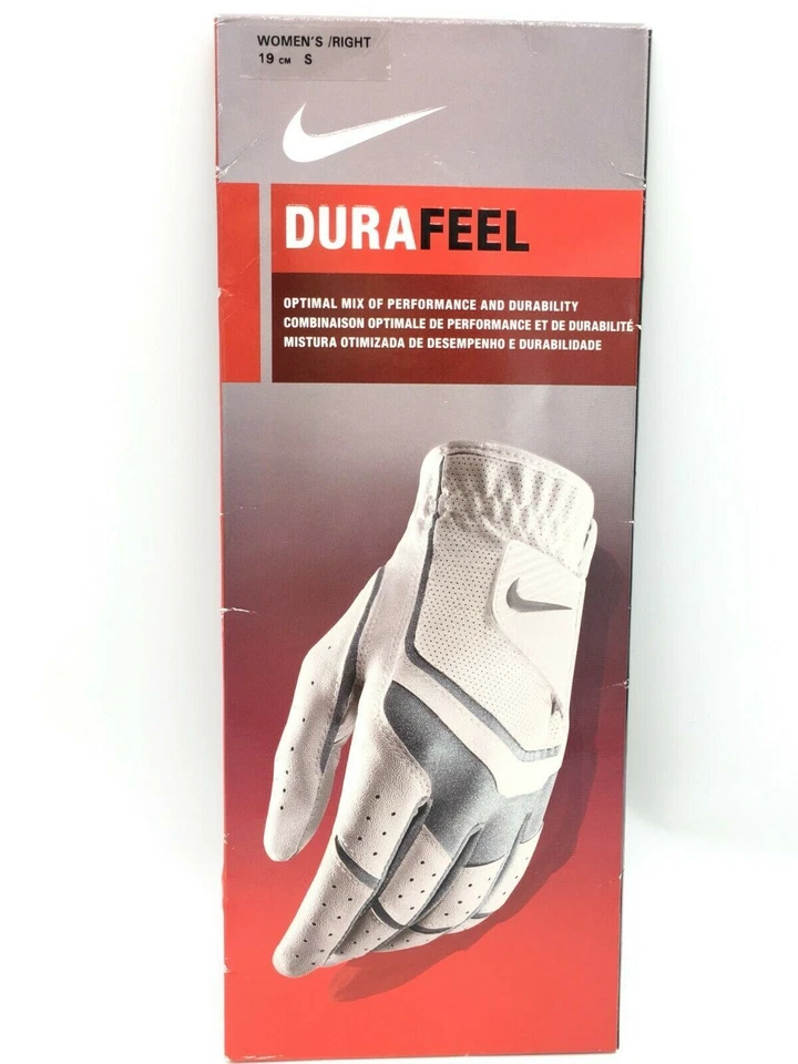 Guante de golf Nike Dura Feel mano derecha blanco antracita gris fresco para mujer pequeño NUEVO Foto 1 de 4