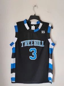 One Tree Hill Lucas Scott KS #3 Basketball Jersey Black Large All Stitched - Picture 1 of 7