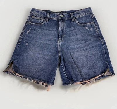 Habitual Skylar 女式 8/29 码蓝色牛仔剪裁短裤弹力高腰 — 第 1/4 张图片