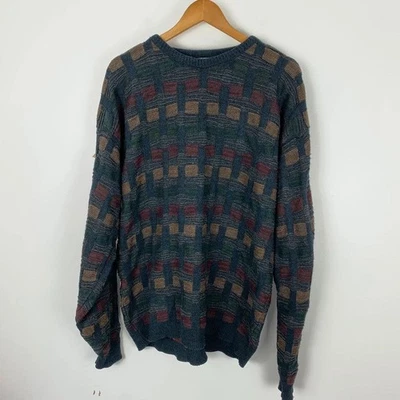 Jersey vintage Gianfranco Ruffini para hombre grande tejido con cable acrílico años 90 Dadcore Foto 1 de 4