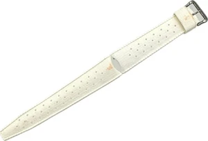 Vintage 22mm Tropic Men's Wristwatch Band Rubber White Strap Swiss Made Genuine - Picture 1 of 5