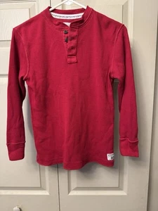 CHILDRENS PLACE BOYS THERMAL SHIRT L 10-12 red pullover - Picture 1 of 9