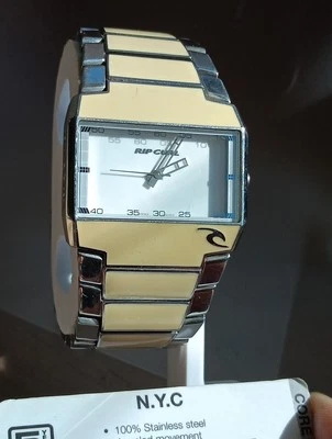 Raro relógio de surf feminino Rip Curl NYC Core aço inoxidável esmalte  - Imagem 1 de 4