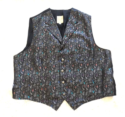 WAH Maker Arizona True West Outfitters Paisley Black Vest USA Size XL PLS READ! - Image 1 of 4