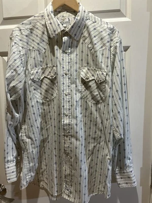Men’s Panhandle Slim Floral Print Long Sleeve Pearl Snap Retro Western Shirt L - Image 1 of 4