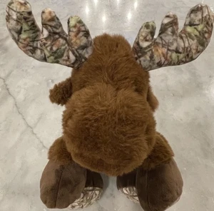 NWT Moose Plush Stuffed Animal Camouflage Antlers Brown Soft Toy 2018 - Picture 1 of 6