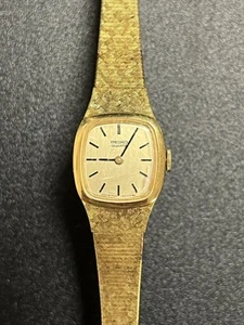 Vtg Seiko Watch Women 1400-2810 16mm Gold Tone Dial New Battery 6.25" - Picture 1 of 6