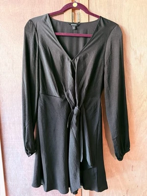 Women’s XS Black Express Dress With Front Tie - Image 1 of 4