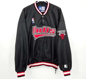 Vintage 90s STARTER Chicago Bulls NBA Pullover Windbreaker Jacke Herren 2XL - Bild 1 von 11