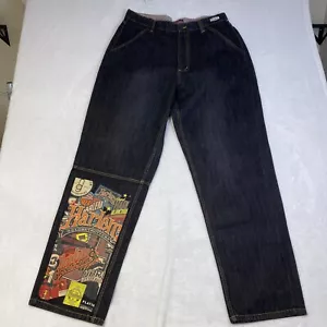 Fubu Harlem Globetrotters Mens Jeans 36x34 Platinum LE Black NWOT - Picture 1 of 11