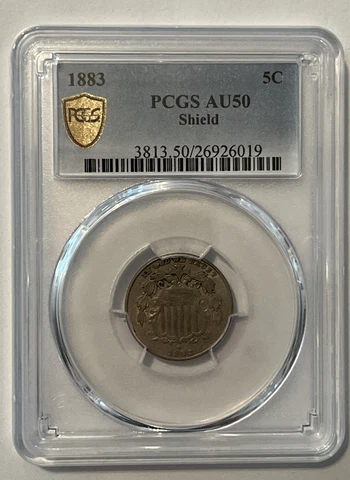 1883 Shield Nickel PCGS AU 50 Cover