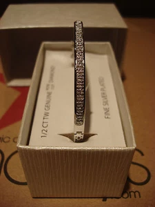 1/2 CARAT TW MACY'S ROSE CUT DIAMOND CUT BANGLE BRACELET $200 - Picture 1 of 11