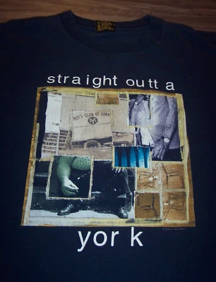 Camiseta Masculina Grande Vintage 1994 LIVE Band Straight Outta York Tour Concert - Imagem 1 de 4
