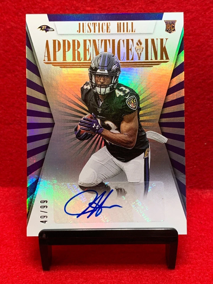 Justice Hill RC Auto #/99 ~ 2019 Passing The Torch “Apprentice Ink” Ravens - Image 1 of 2