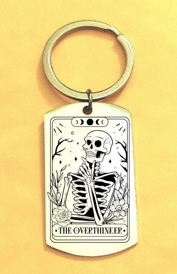 Calavera Skelton Tarod Tarjeta Arte Caliente Llavero Hecho a Mano Horror Juego Pintura Foto 1 de 1