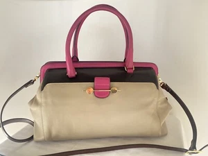 Jason Wu $2695 Daphne Colorblock TOTE HANDBAG PURSE, Beige/Brown/Magenta LARGE - Picture 1 of 12